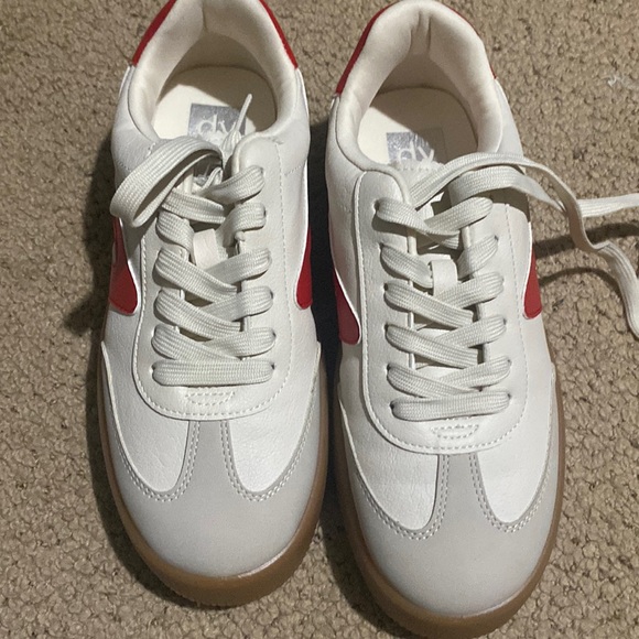 DV Dolce Vita Russo Cream & Red Platform Sneakers - Picture 4 of 4